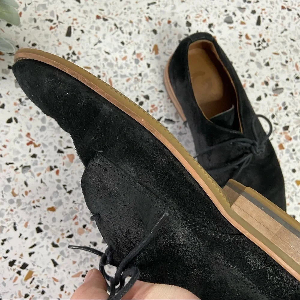 GUESS Joshua Black Oxford Shoes Suede Lace-Up Mens Derby Size 7.5US - Picture 6 of 8